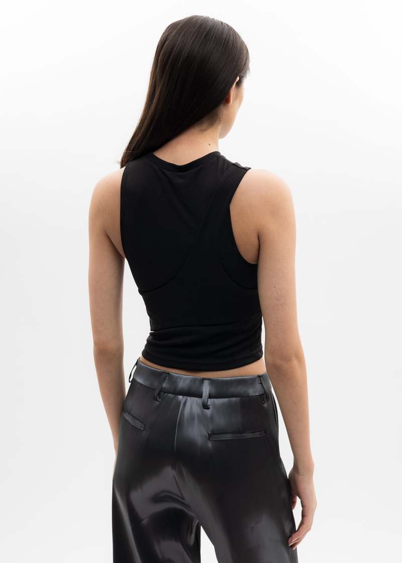 Heliot Emil Tight High Neck Tank Top - Black | Garmentory
