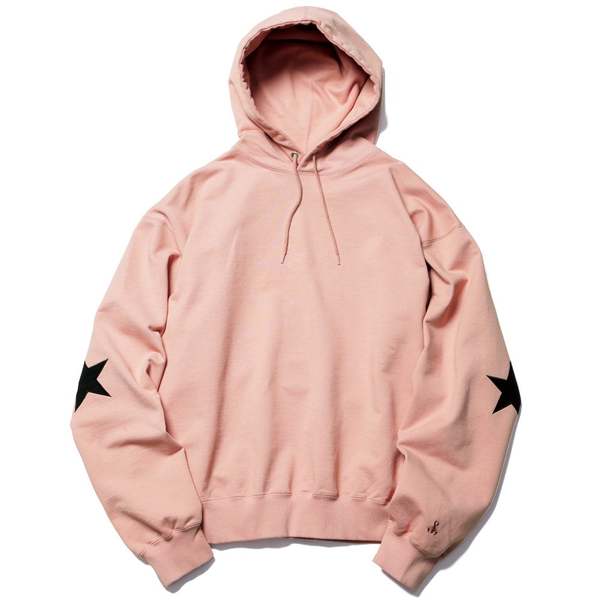 SOPHNET. Star Elbow Patched Wide Sweat Hoodie sweater - Pink on Garmentory