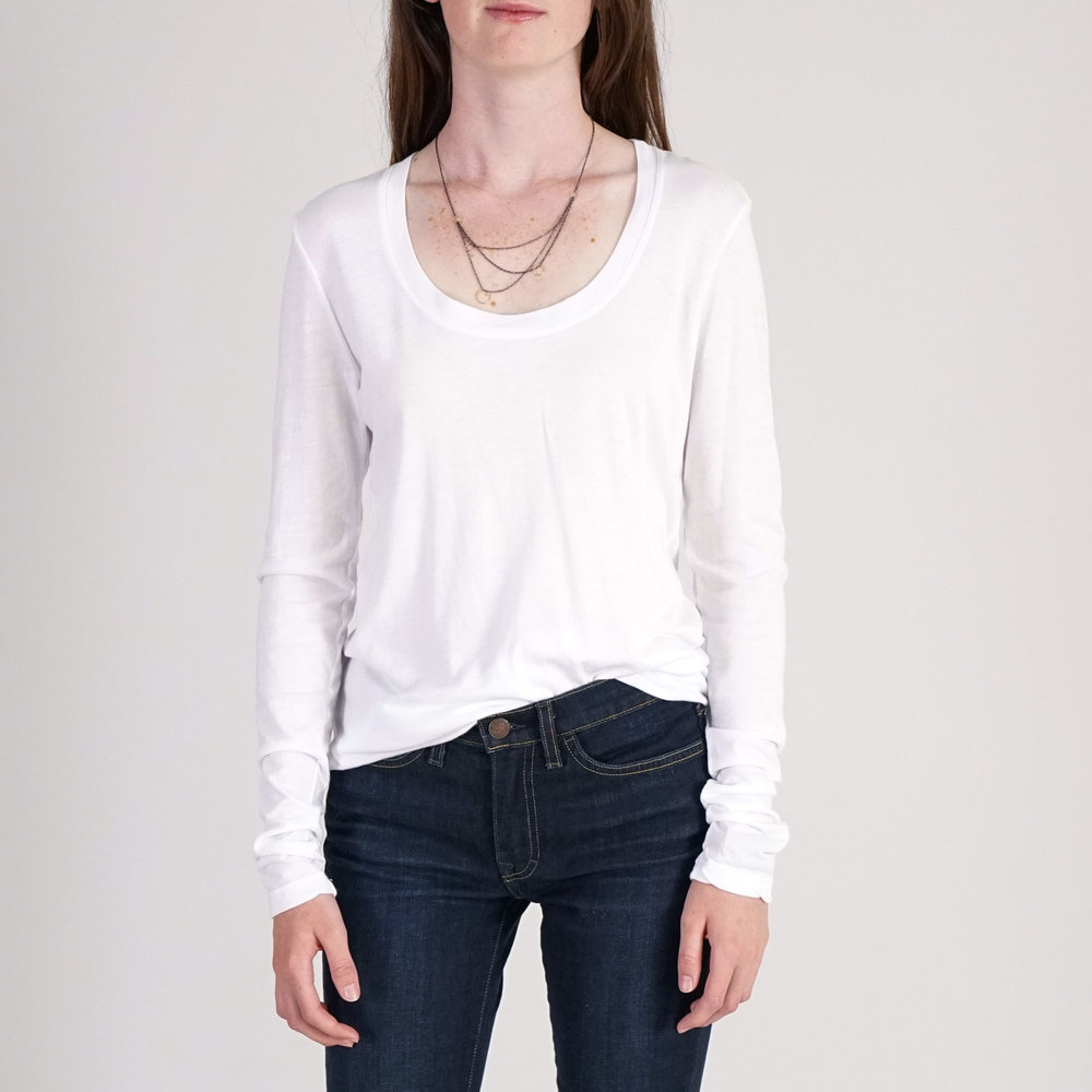 Cotton Citizen Mykonos Long Sleeve Top White Garmentory