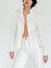 Asymmetrical Zip Knit Cardigan - White  - Thumbnail 1