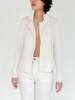 Asymmetrical Zip Knit Cardigan - White  - Thumbnail 2