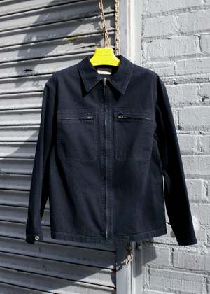 Lemaire Denim Zipped Overshirt - Midnight Blue Stone Washed