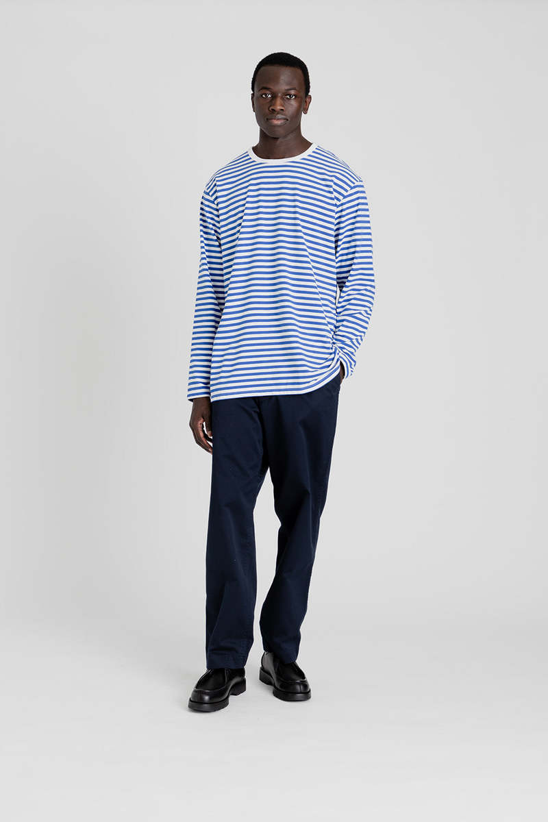 Nanamica Coolmax St Jersey L/S Tee - Royal Blue/White | Garmentory