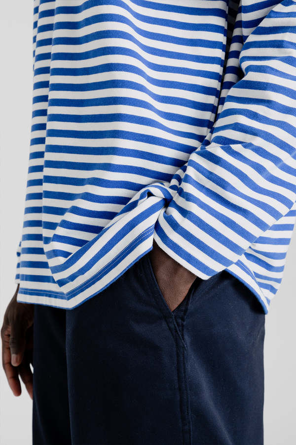 Nanamica Coolmax St Jersey L/S Tee - Royal Blue/White | Garmentory