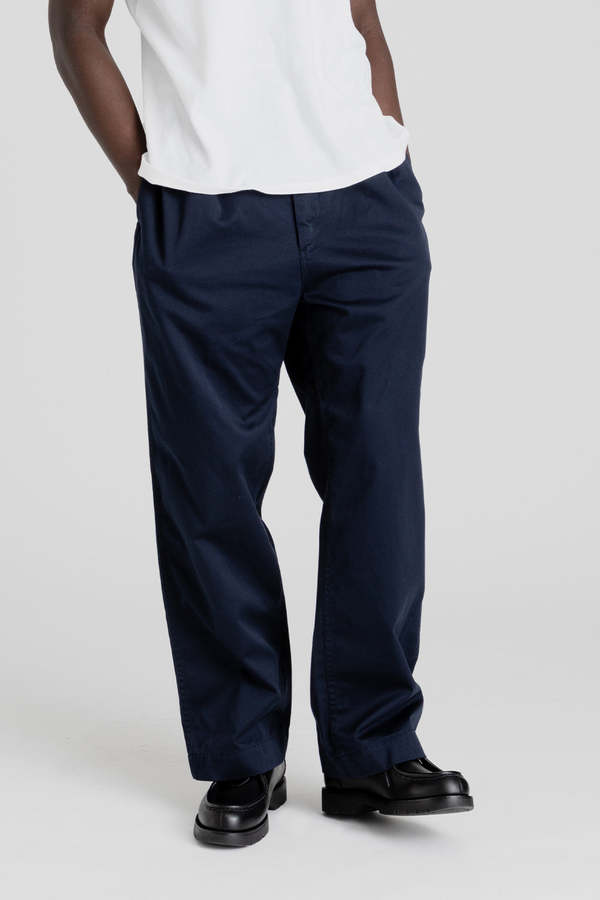 NanamicaDouble Pleat Wide Chino Pants - Navy | Garmentory