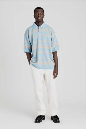 Nanamica H/S Stripe Polo Sweater - Sax | Garmentory