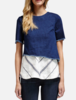 NICHOLAS Denim Asymmetric Tie Back Top - Dark Denim - Thumbnail 1