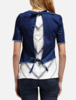 NICHOLAS Denim Asymmetric Tie Back Top - Dark Denim - Thumbnail 3