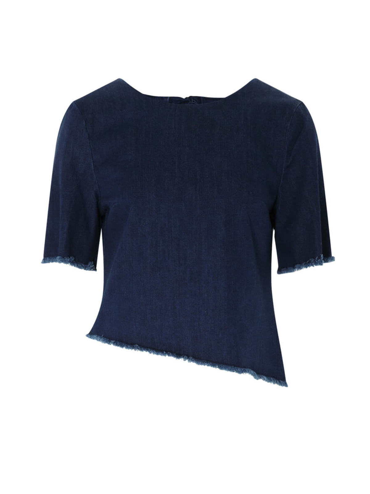 NICHOLAS Denim Asymmetric Tie Back Top - Dark Denim - Image 5 of 5
