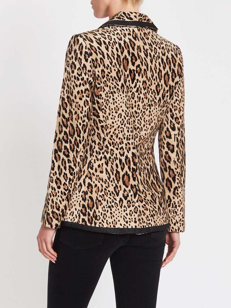 FRAME Denim Fitted Velvet Jacket - Animal