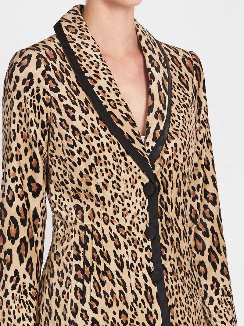 FRAME Denim Fitted Velvet Jacket - Animal