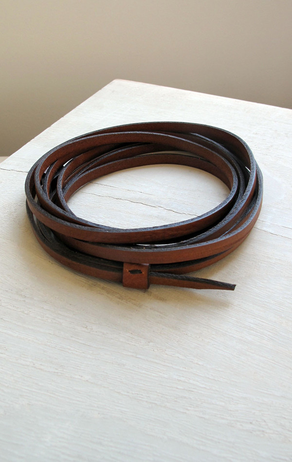 De Palma Leather Thin Wrap Belt - Tobacco