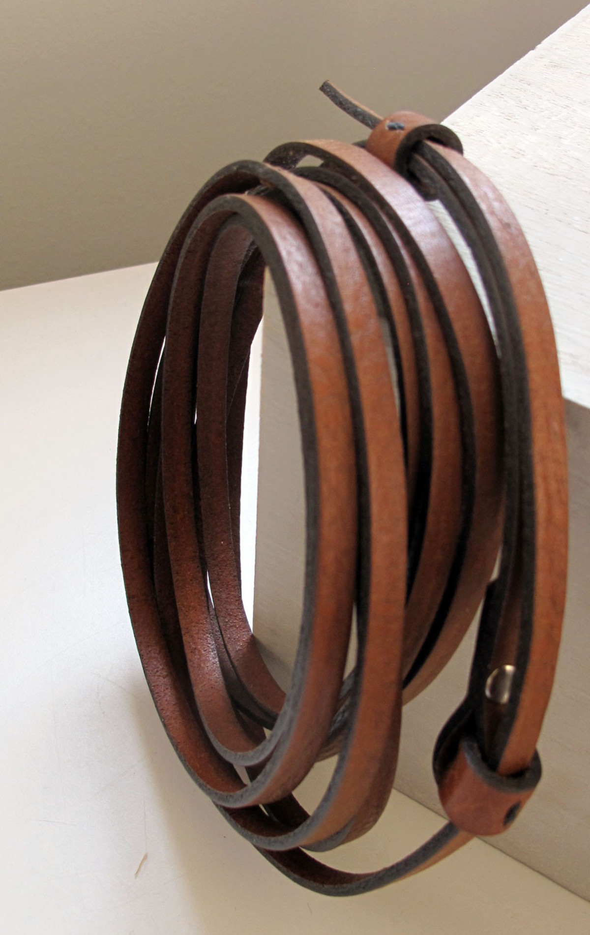 De Palma Leather Thin Wrap Belt - Tobacco - Image 2 of 2