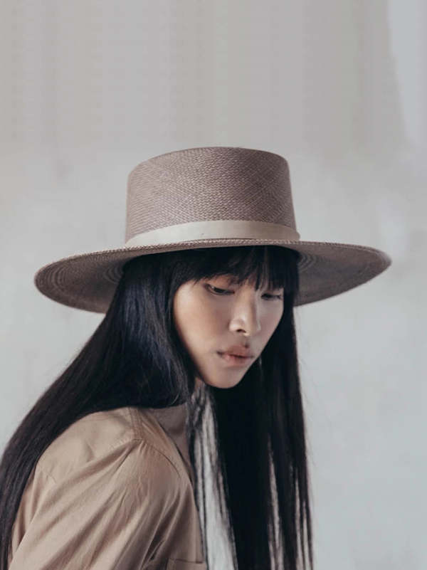 Janessa Leone Rena Boater Hat - Beige | Garmentory display picture 2
