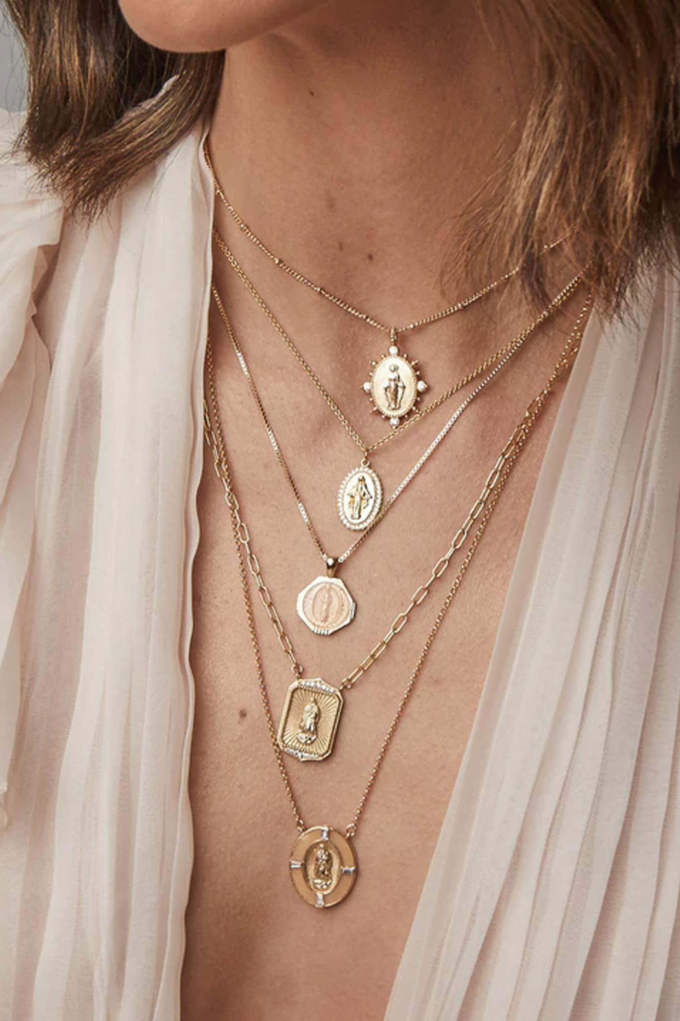 Joy Dravecky Madonna Pendant Necklace 