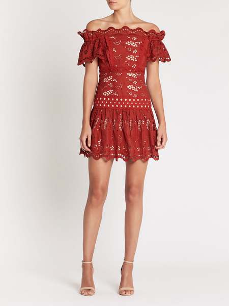 chinese dress ladies Three Floor Cherry Ripe Dress in Fiery Red – Order Of Style main image 1