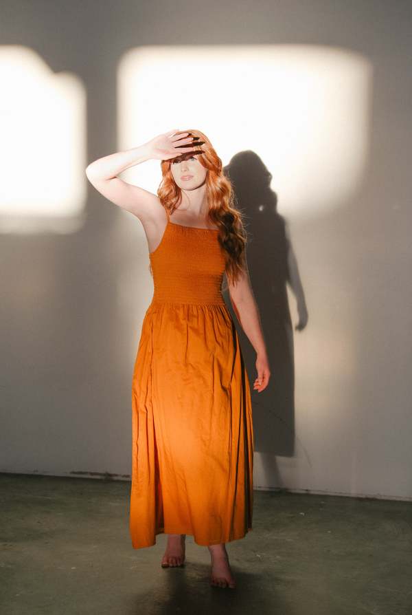 open lace back dress Faithfull The Brand Biarritz Singlet Maxi Dress in Terracotta Ombre  Coco  & Lola