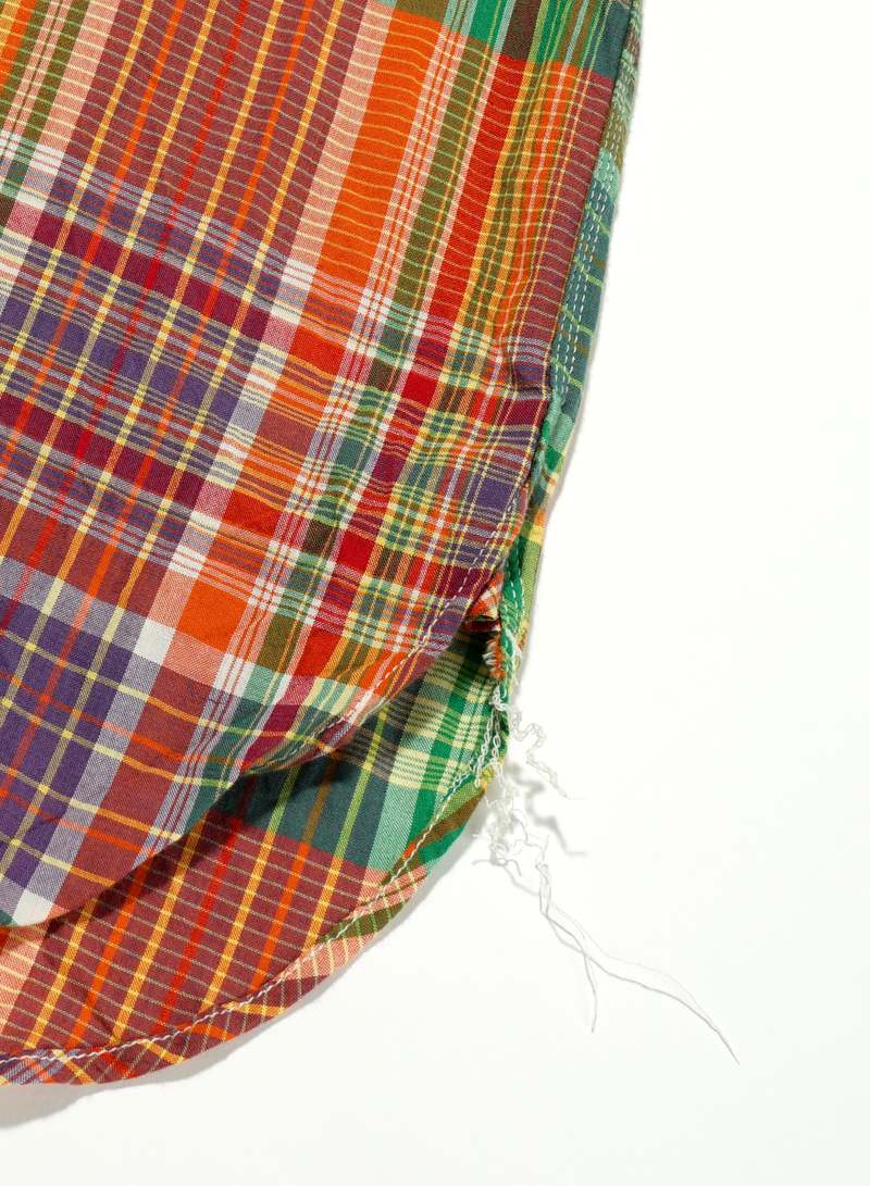 engineered garments WorkShirtOrangePlaid Work Shirt Orange, Navy & Green Printed Plaid | Engineered