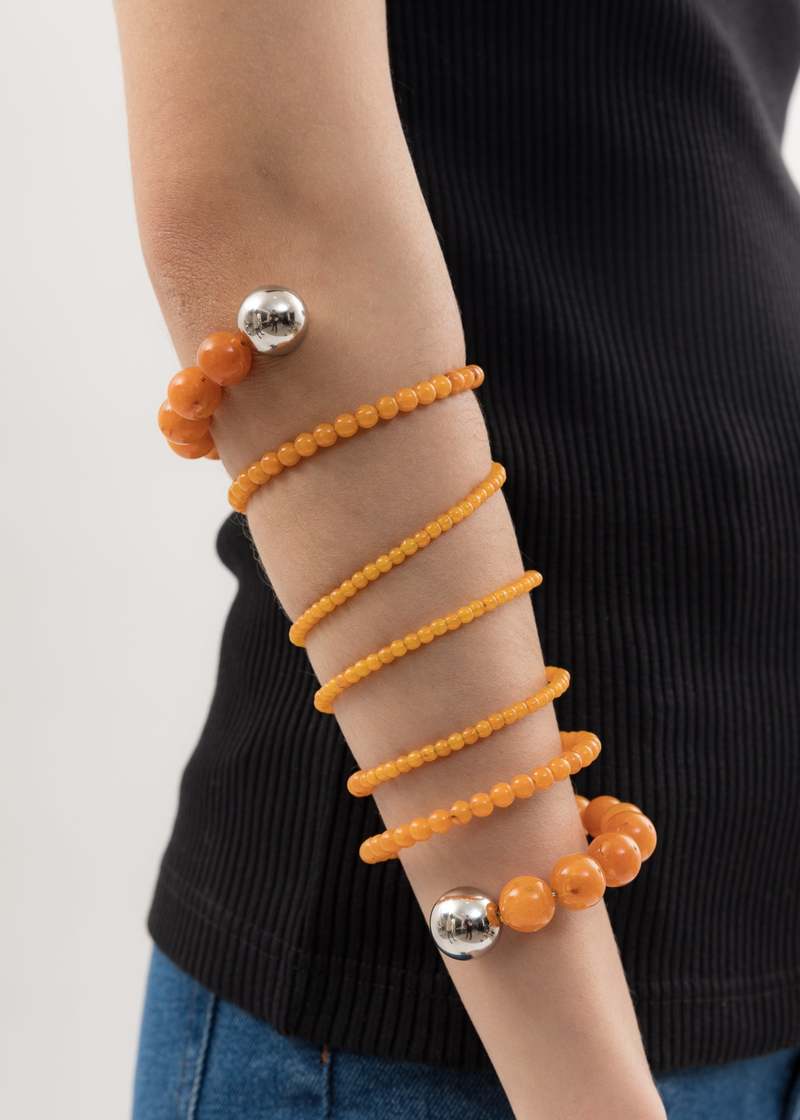 Y/PROJECT ブレスレット （SPIRAL BEAD BRACELET) Y/project Spiral Bead Bracelet - Amber | Garmentory