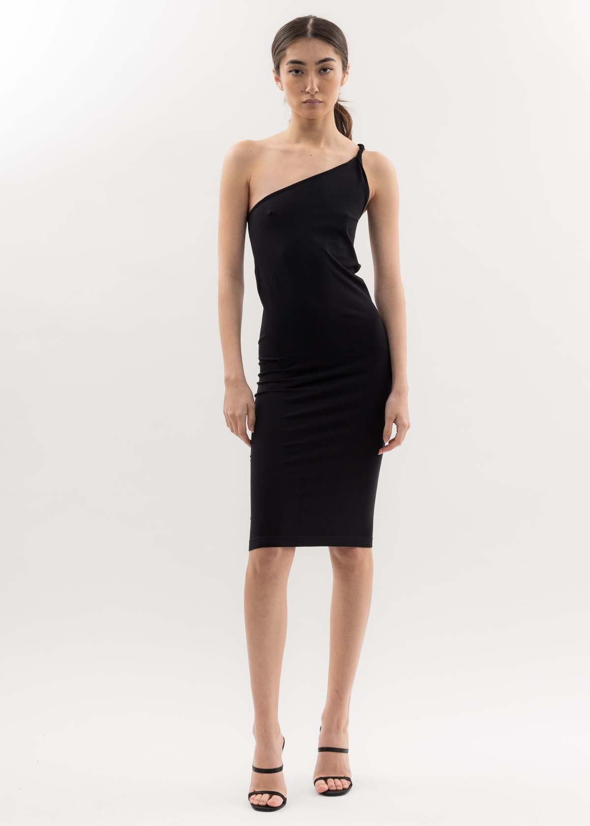 shona joy asymmetrical dress Shona Joy Otis Asymmetrical Twist Knot Mini Dress