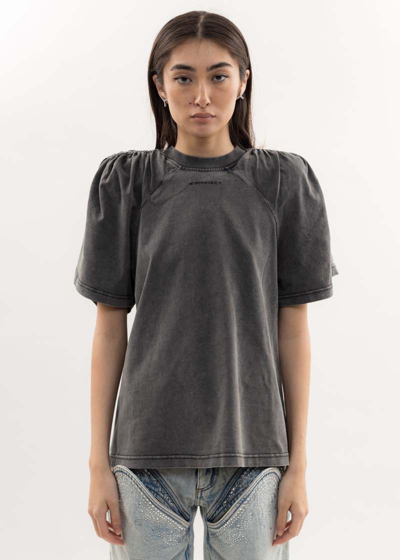 トップス Y PROJECT RUCHED SHOULDER T-SHIRT Y/Project Black Ruched Shoulder T-Shirt Y/Project