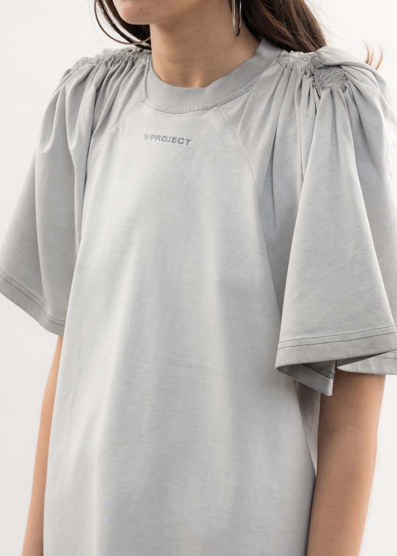 トップス Y PROJECT RUCHED SHOULDER T-SHIRT Y/project RUCHED SHOULDER T-Shirt - Light Grey | Garmentory