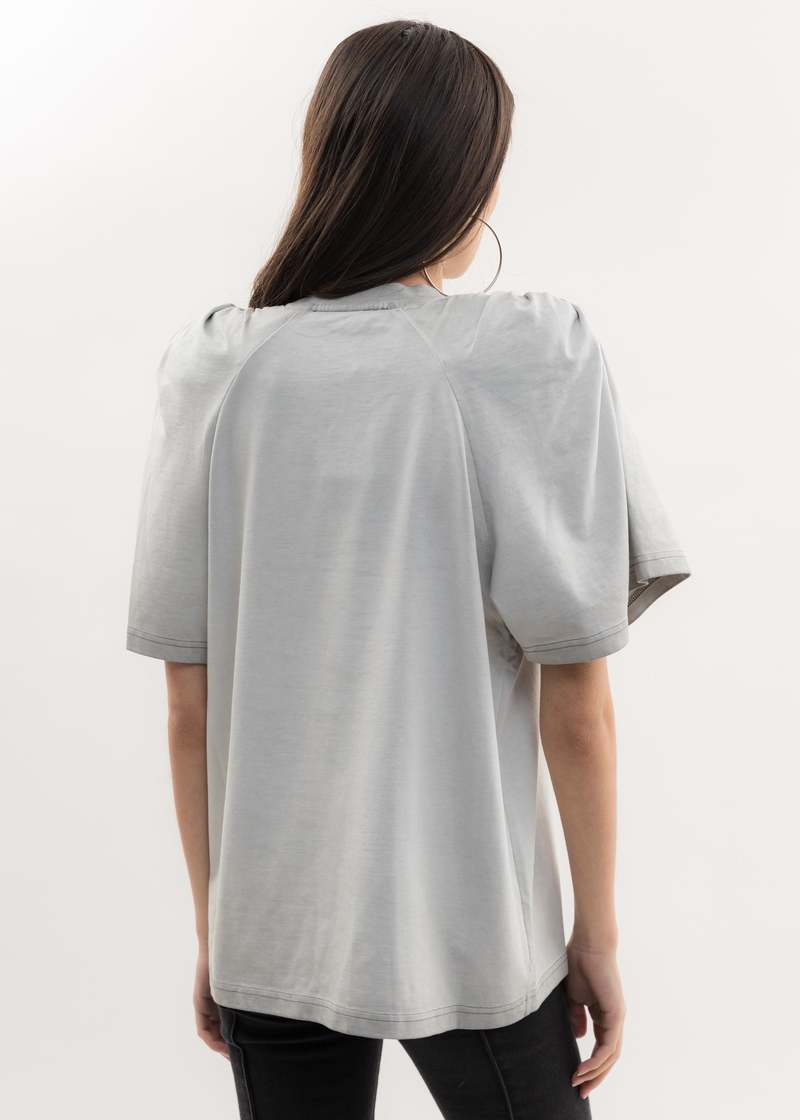 トップス Y PROJECT RUCHED SHOULDER T-SHIRT Y/project RUCHED SHOULDER T-Shirt - Light Grey | Garmentory