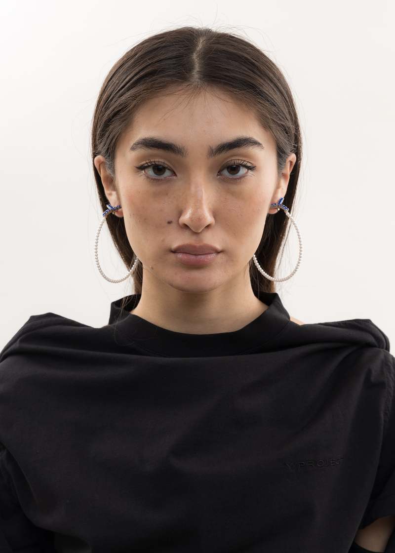 Y PROJECT 'Y maxi’ hoop earrings Y/project Maxi Y Hoops - Silver | Garmentory