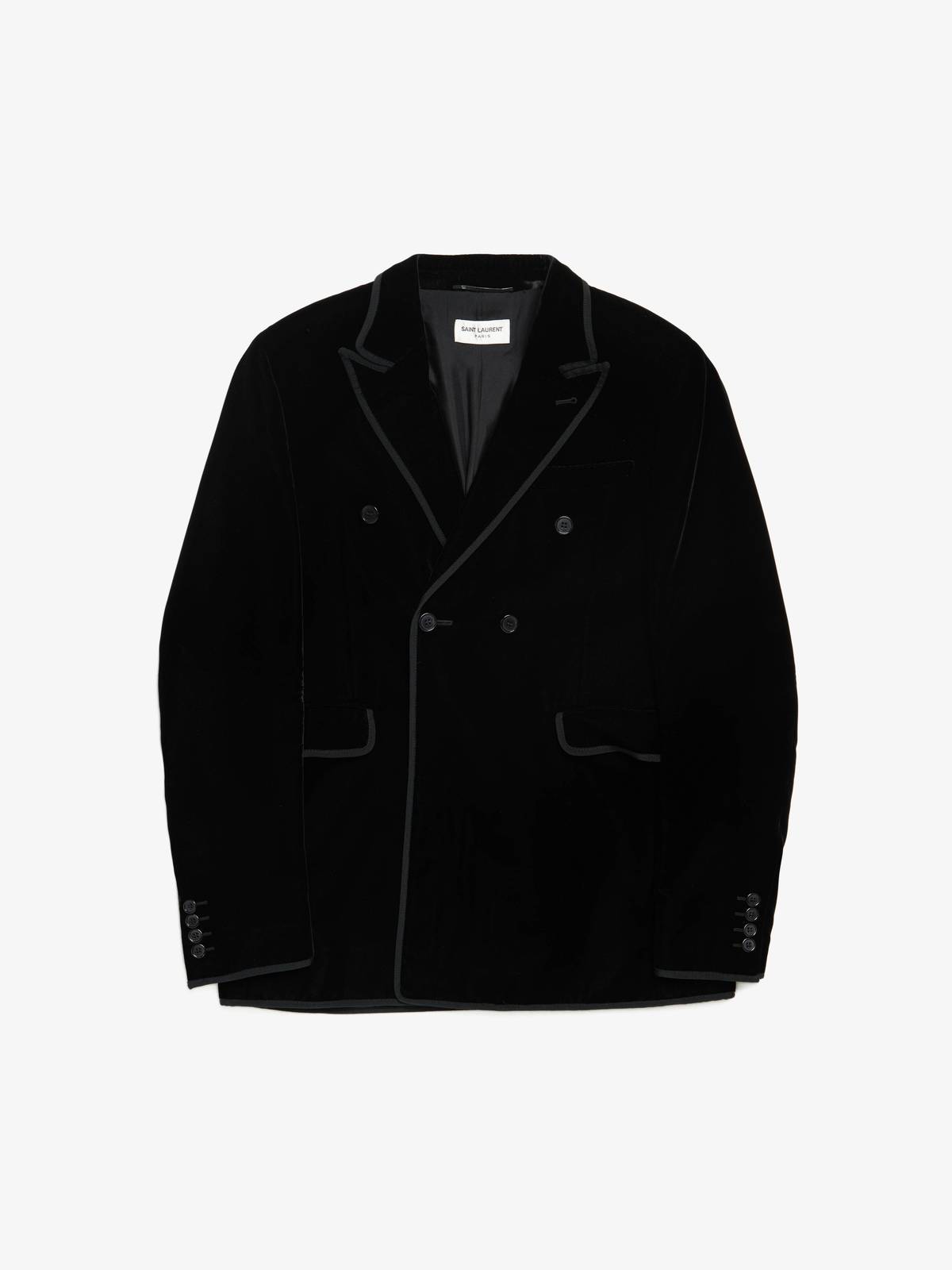 Saint Laurent Paris Velour Blazer - Black | Garmentory