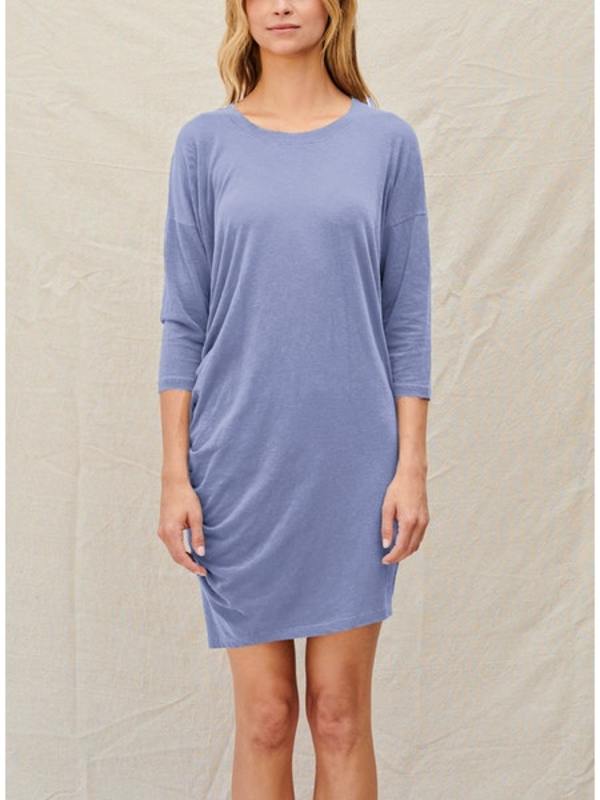 Sundry 3/4 Sleeve Side Shirred Dress 