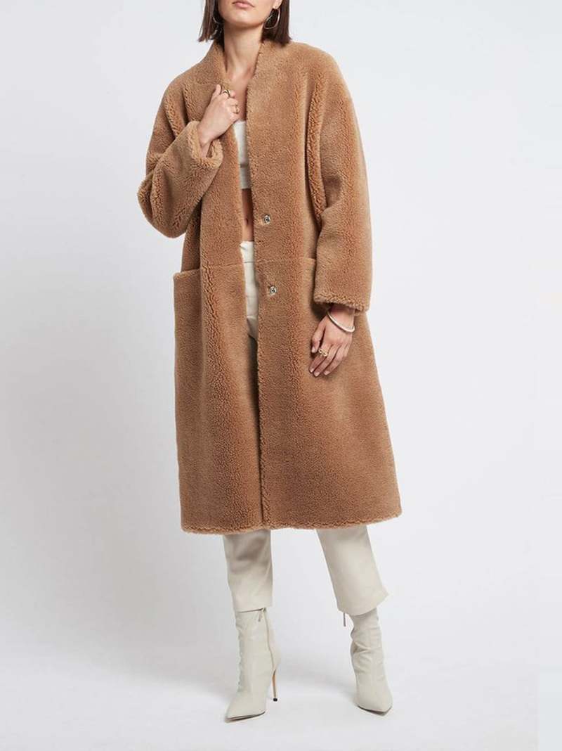 【極美品】 H BRAND LOUIS FAUX FUR COAT-TAN H Brand Louis Faux Fur Coat - Tan | Garmentory