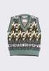 Henrik Vibskov Stamp Knit Vest - Green/Brown HV TIles - Thumbnail 1