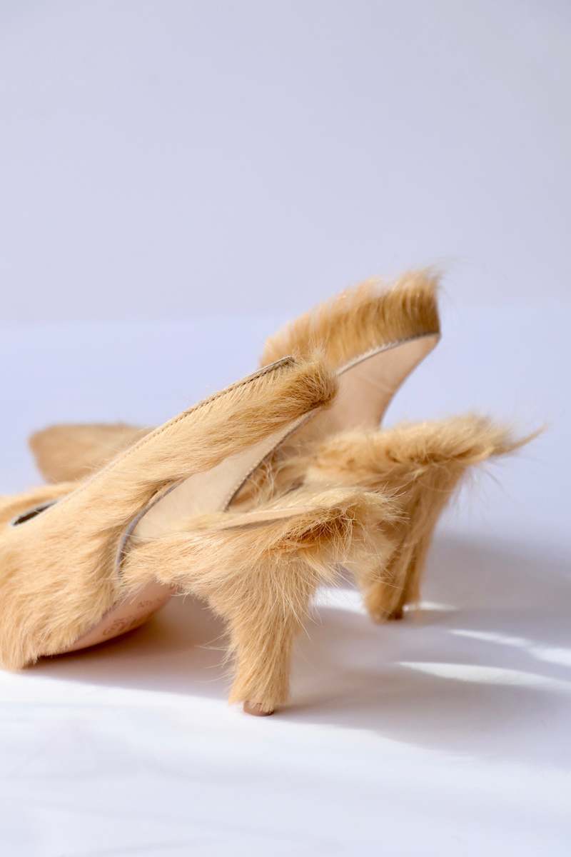 MM6 Maison Margiela Calf Hair Sandal - Wood Thrush | Garmentory