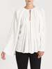 FRAME Denim Lattice Peasant Top - Off White - Thumbnail 1