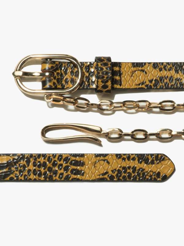 FRAME Denim Le Petit Oval Buckle Belt - Python Multi 