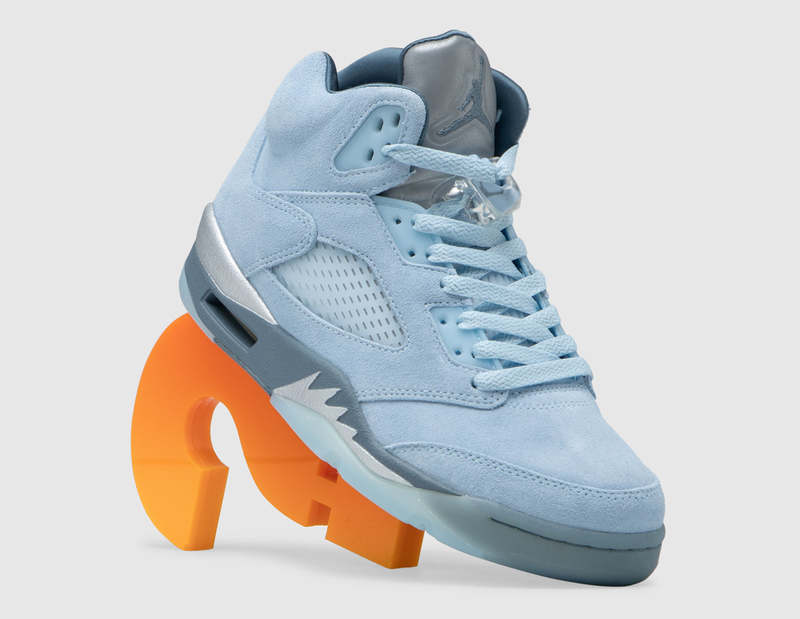 women's jordan 5 blue white silver