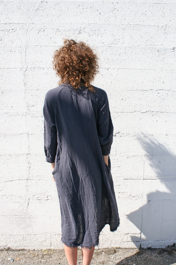 black crane double gauze dress
