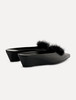 Trademark Castaigne Marabou Slide - Black - Thumbnail 4
