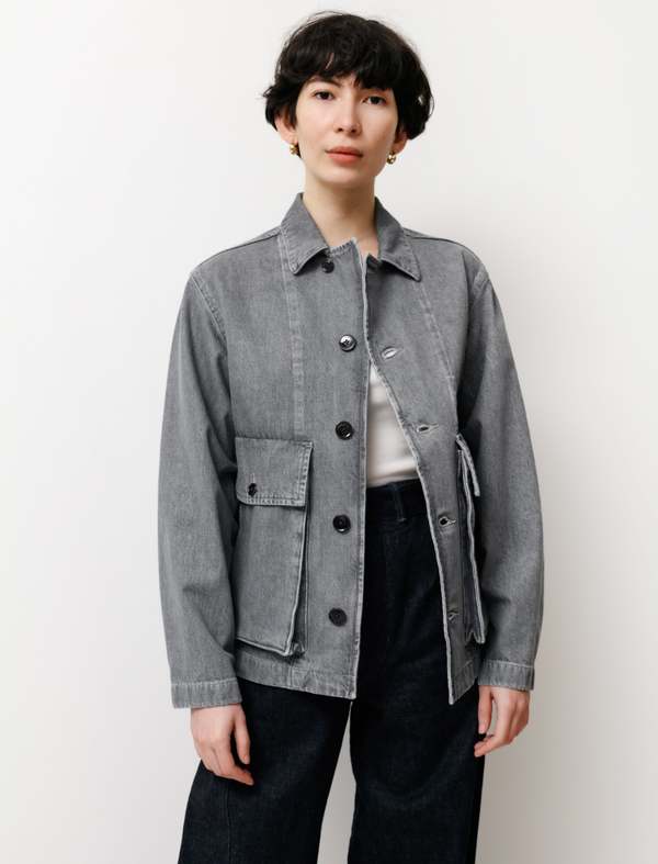 Lemaire Boxy Blouson Denim - Stone Grey | Garmentory