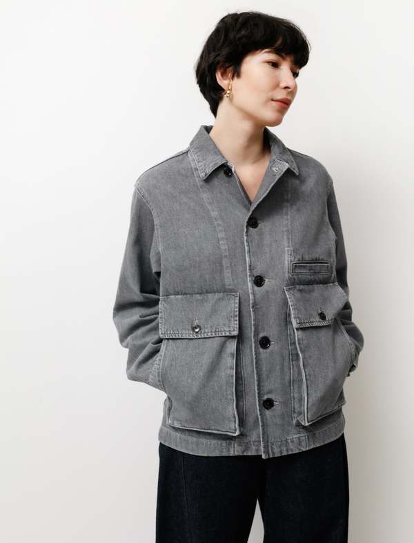 Lemaire Boxy Blouson Denim - Stone Grey | Garmentory