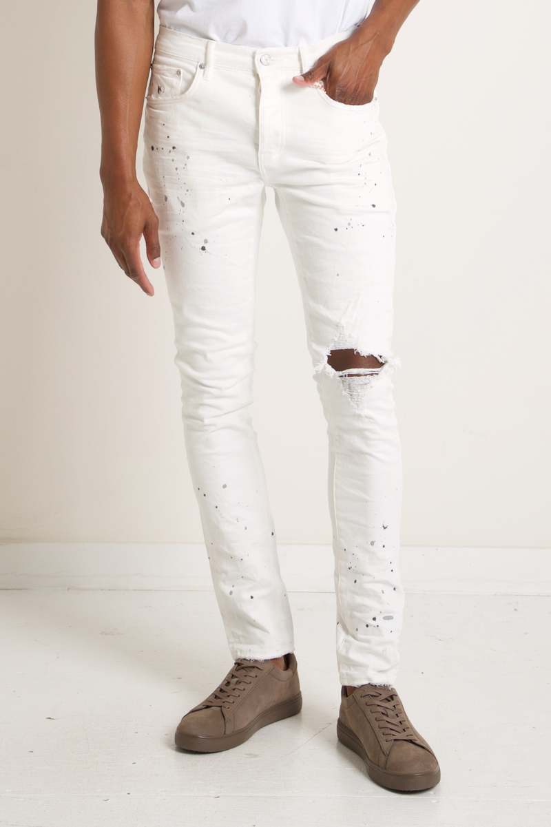 Purple Brand P001 Low Rise Skinny Optic White Paint | Garmentory
