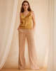 VOZ Raw Silk Pinstripe Trousers - Blush - Thumbnail 1
