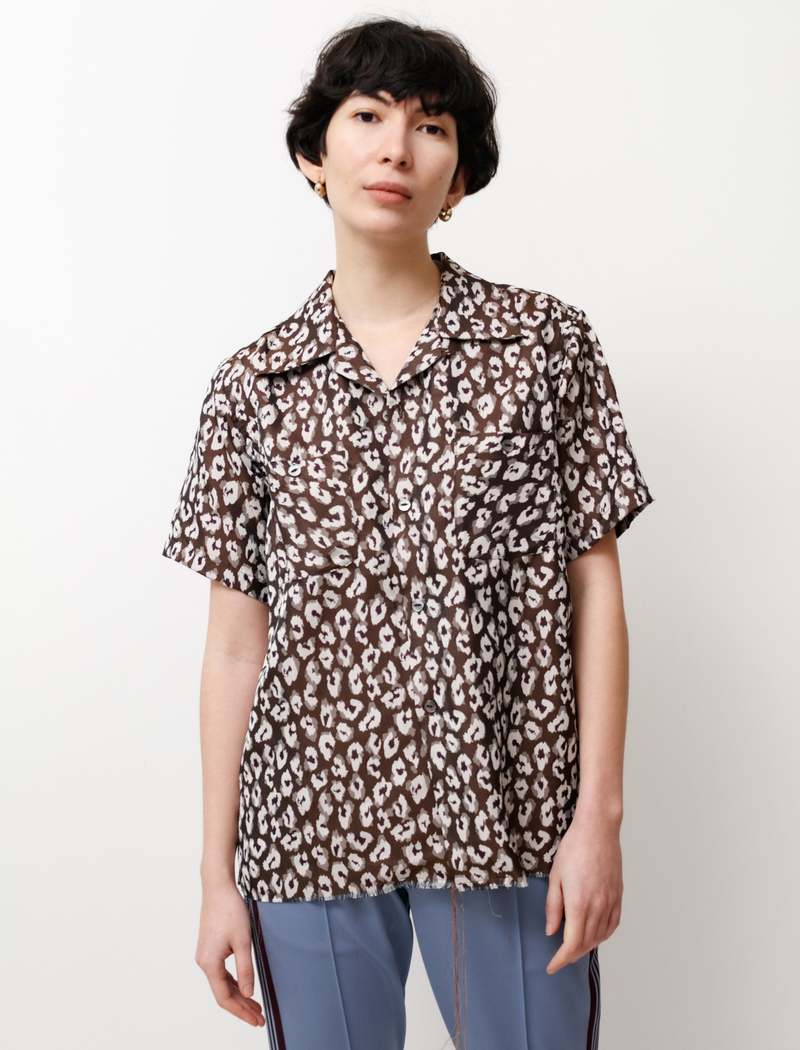 トップス Needles 20ss Jacquard Vacation Shirt Needles Men's Ethnic Jacquard Cabana Vacation Shirt in