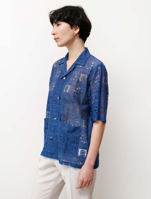 Needles Cabana Shirt - Square Lace Cloth Blue | Garmentory