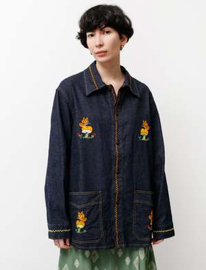 Needles P&M Embroidered Jacket - Indigo | Garmentory