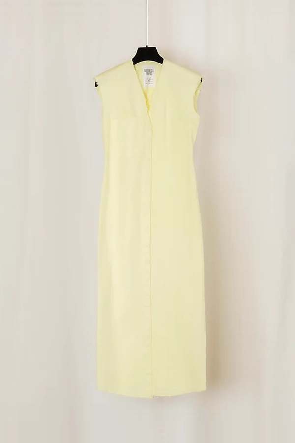 Gabriela Coll Garments No.90 Cotton Canvas Dress - Light Yellow 