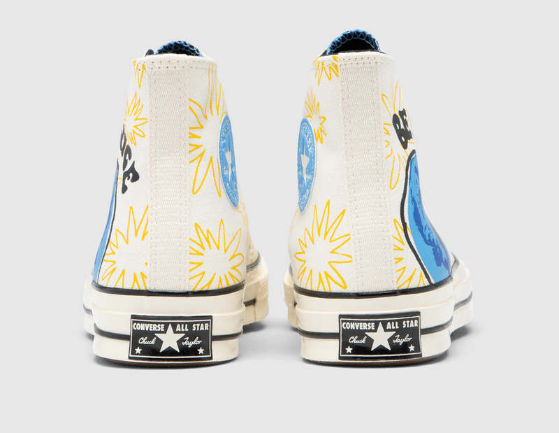 Converse Chuck 70 Sunny Floral Be Nice Mens Size 9 High Top Sneakers Blue Yellow Converse Chuck 70 High Sunny Floral - Be Nice for Sale  main image 4