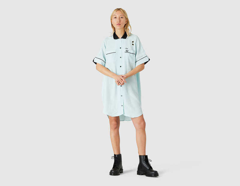 FRED PERRY（フレッドペリー） Bowling Shirt Dress Fred Perry Women's Bowling Shirt Dress - Starlight | Garmentory