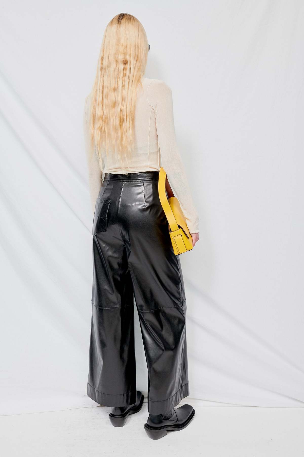 Blossom H Company Faux Leather Wide Pants - Black | Garmentory