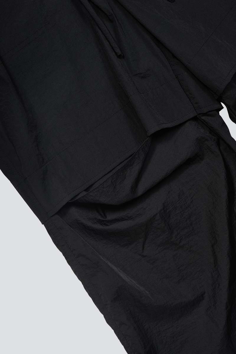 AMOMENTO Sheer Layered Pants - Black | Garmentory